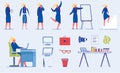 Businesswoman or Office Worker Character Poses Set