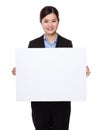 Businesswoman with palcard Royalty Free Stock Photo