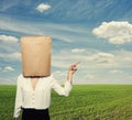 Businesswoman with paper bag Royalty Free Stock Photo