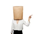 Businesswoman with paper bag Royalty Free Stock Photo