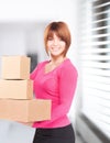 Businesswoman with parcels