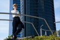 Businesswoman on the phone outside Royalty Free Stock Photo