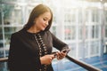 Businesswoman phoning in office Royalty Free Stock Photo