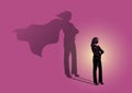 Business Woman with a Super Hero Shadow Royalty Free Stock Photo