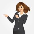 Businesswoman pointing something