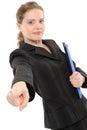 Businesswoman pointing at you. Royalty Free Stock Photo