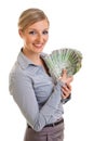 Businesswoman with polish zloty