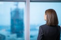 Businesswoman ponder in the office Royalty Free Stock Photo