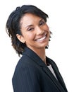 Businesswoman, portrait or smile in studio as confident manager, closeup or formal work fashion. Black person, face or