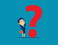 Businesswoman with Question mark. Concept business vector illustration, Solution, Problem, Thinking Royalty Free Stock Photo