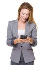 Businesswoman read the message on cellphone Royalty Free Stock Photo