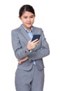 Businesswoman read text message on cellphone Royalty Free Stock Photo