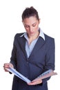 Businesswoman reading a file