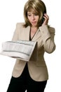 Businesswoman reading Financial news