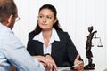 Businesswoman reading a letter