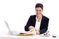 Businesswoman reading newspaper Royalty Free Stock Photo