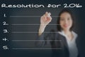 Businesswoman resolutions for 2016 / New Year Goals Li Royalty Free Stock Photo