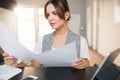 Businesswoman reviewing important documents Royalty Free Stock Photo