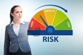 Businesswoman in risk metering and management concept Royalty Free Stock Photo