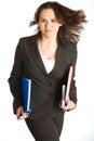 Businesswoman running out of time Royalty Free Stock Photo
