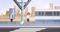 Businesswoman running to catch train business woman with luggage on railway station city public transport female cartoon