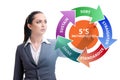 Businesswoman in 5S workplace organisation concept