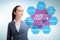 Businesswoman in safety culture concept Royalty Free Stock Photo