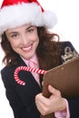 Businesswoman in Santa hat Royalty Free Stock Photo