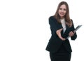 Businesswoman or secretary Businesswoman giving handshake Royalty Free Stock Photo