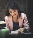 Businesswoman Secretary Reading Book Story Concept