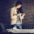 Businesswoman Secretary Using Mobile Phone Concept Royalty Free Stock Photo