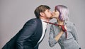 A businesswoman is seducing her boss at office Royalty Free Stock Photo
