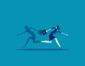 Businesswoman and shadow running different way. Concept business vector illustration, Flat business cartoon, Different, People,