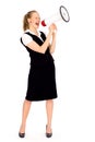 Businesswoman Shouting Through Megaphone Royalty Free Stock Photo