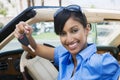 Businesswoman Showing New Car Keys Royalty Free Stock Photo