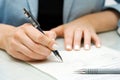 Business woman signing contract Royalty Free Stock Photo