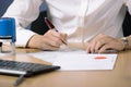 Businesswoman signing document Royalty Free Stock Photo