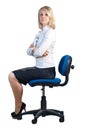 Businesswoman sitting in office chair Royalty Free Stock Photo