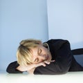 Businesswoman sleeping. Royalty Free Stock Photo