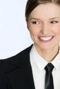 Businesswoman smiling - close portrait of woman