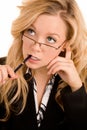 Businesswoman Solving a Problem Royalty Free Stock Photo