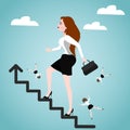 Businesswoman on stairs. Success concept Royalty Free Stock Photo