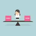 Businesswoman standing balance life with family and work