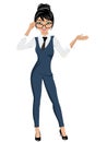 Businesswoman standing confident pose presenting isolated Royalty Free Stock Photo