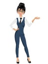 Businesswoman standing in confident pose presenting isolated Royalty Free Stock Photo