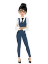 Businesswoman standing crossed arms confident pose isolated Royalty Free Stock Photo