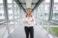 Businesswoman standing in a modern Building