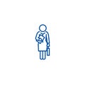 Businesswoman, standing secretary line icon concept. Businesswoman, standing secretary flat vector symbol, sign, outline Royalty Free Stock Photo