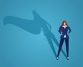 Businesswoman standing with superhero shadow, confident female Royalty Free Stock Photo