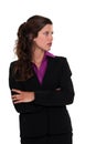 Businesswoman staring sideways Royalty Free Stock Photo